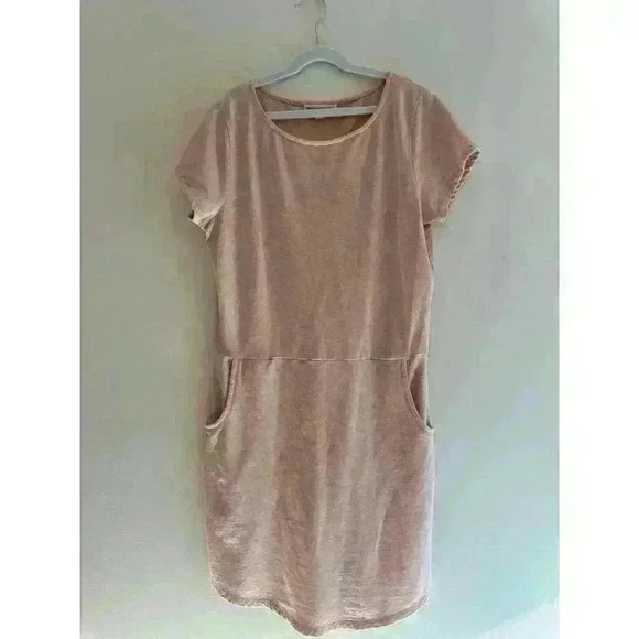 Synergy Pink Organic Clothing French Terry Matinee Dress Medium GOTS Certified - Picture 3 of 6